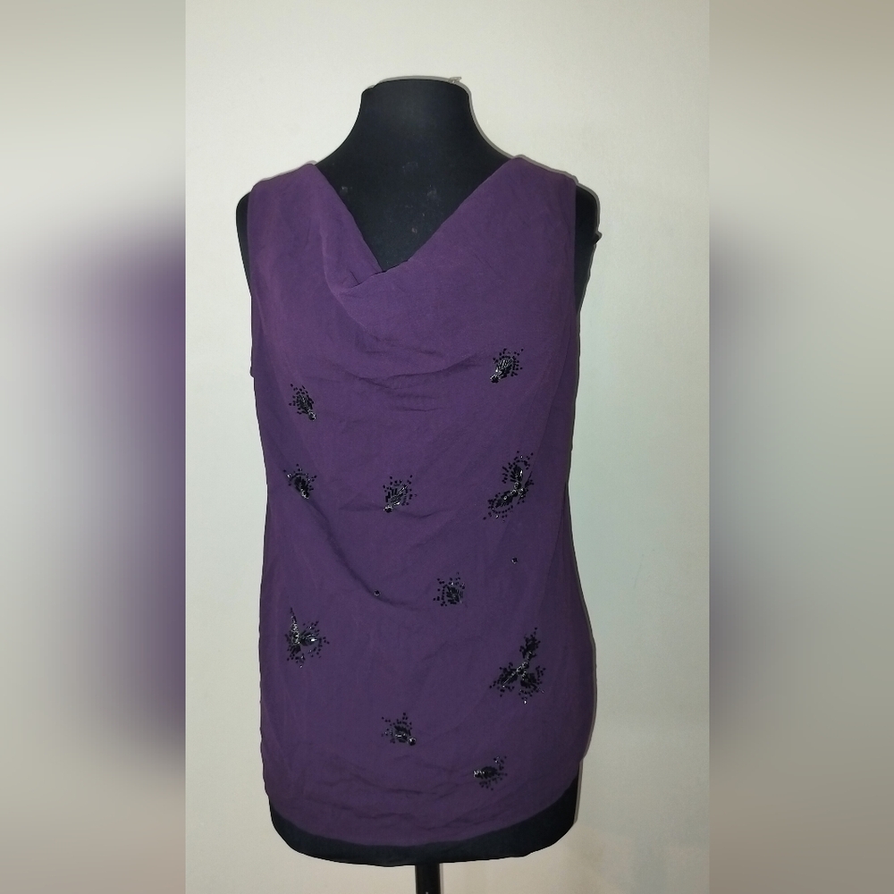 Oasis Deep Purple Embellished Blouse